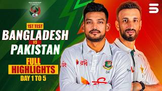 Full Test Match Highlights | 1st Test, Day 1 to 5 | Bangladesh vs Pakistan | ICC WTC | M9I1H