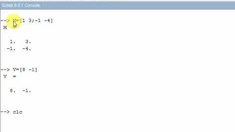 Scilab equivalente gratuito a Matlab - Multipicar Matriz x Vector