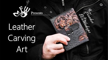 Hand Carved Leather Passport Wallet
