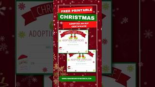 Free Christmas Printable: Elf Adoption Certificate |12 Days of Christmas Freebies