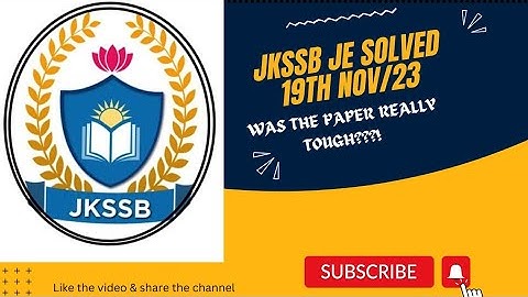 JKSSB JE CIVIL Solved held on 19 Nov 2023 ; Part 1