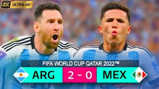 ARGENTINA VS MEXICO 2-0 WORLD CUP 2022 MESSI MAGIC SETS UP WIN FOR ARGENTINA 🤯🔥