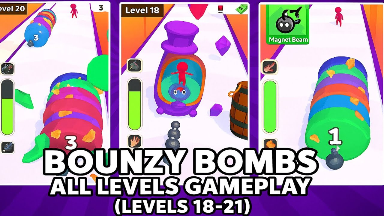 Bounzy Bombs - All Levels Gameplay Pop Pi (Levels 18-21)
