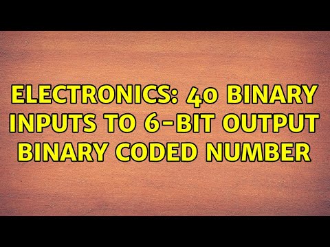 Electronics: 40 binary inputs to 6-bit output binary coded number (4 ...