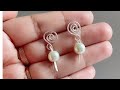 Diy Earrings/Simple and easy earrings making in 2 minutes/Beautiful pearl drop earrings/handmade