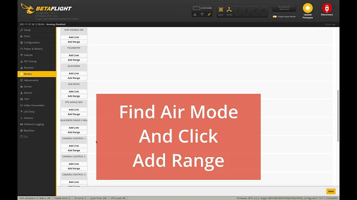 How To Set Up Air Mode (Airmode) On A Switch In Betaflight