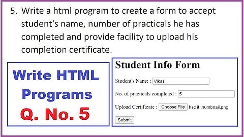 HTML Programs Q.5 HSC |12th ITonline Exam March 2023