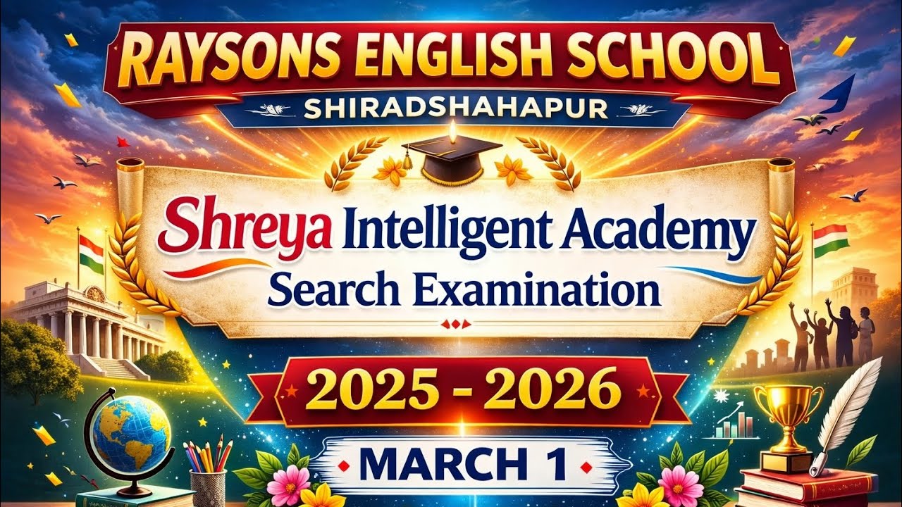 Shreya Intelligent Academy Search Examination. 