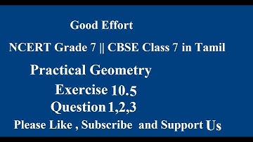 NCERT Grade 7 || CBSE Class 7  - Practical Geometry Exercise 10.5 - Question 1,2,3 in Tamil