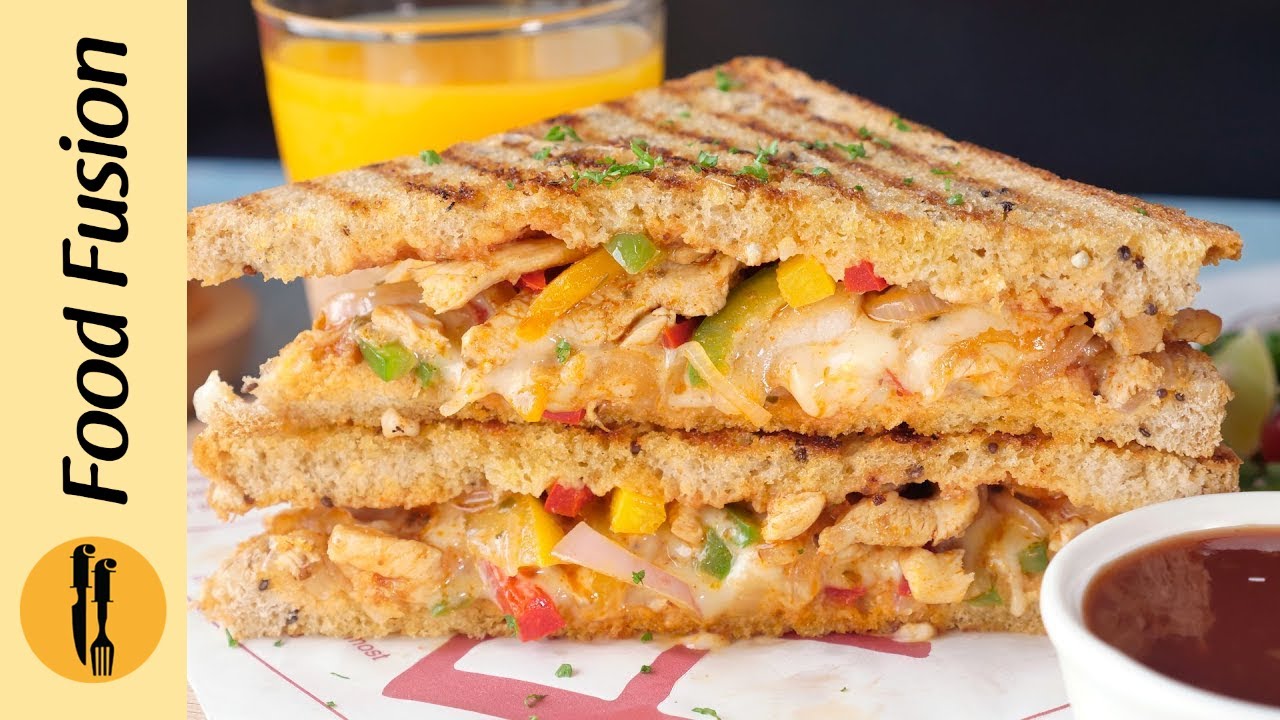 Chicken Fajita Sandwich Recipe By Food Fusion - YouTube