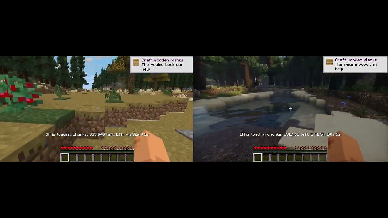 Minecraft Vanilla vs Patrix 128x with Photon Shaders