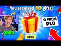 Every Death I Gift a 9 Year Old Skins in Fortnite.. (his birthday)