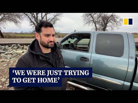 Stranded vehicles emerge as floodwaters recede in parts of California