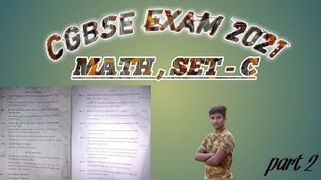 CG Board Class 12th Maths set C Question Paper Solution 2021 Cgbse Board Class 12th Maths Answer