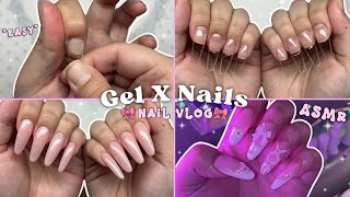 Pink Spring Gel X Nails Easy Gel X Nails Application | ASMR Nail Vlog