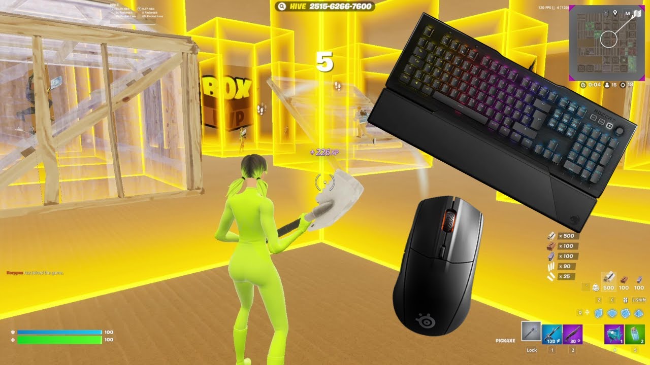 Roccat Vulcan 121 Fortnite 😴 ASMR Keyboard Sounds 120fps 4k Smooth Gameplay ⭐