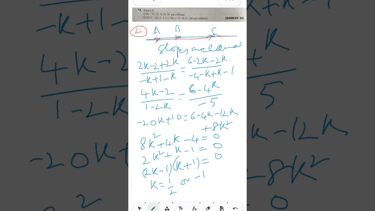 collinear points find k value