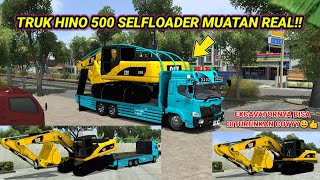 KEREN SEKALI COY EXCAVATORNYA BISA DITURUNKAN‼️REVIEW MOD BUSSID TERBARU TRUK HINO 500 SELFLOADER👆😃 screenshot 2