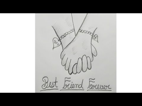 friendship drawings easy step by step || How to draw best friend drawing  step by step – Easy Visual Art