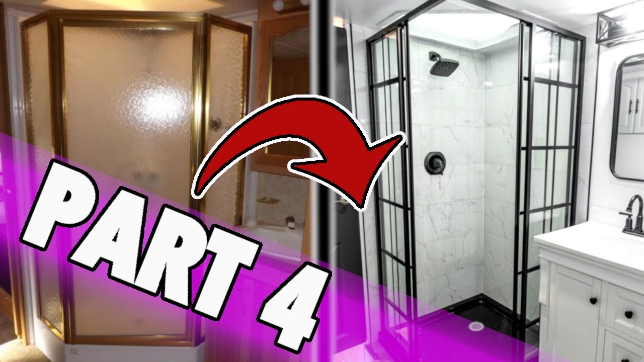 PART 4 How to Remodel Your RV Shower to Look Like THIS! Installing