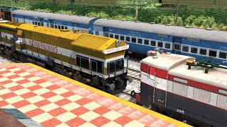 Aktrains WDG4 Repainted By me | UBL Yellow Wdg4 Rescue Fails Twins Tiger Face WAG7 At Rithi-#Traffic