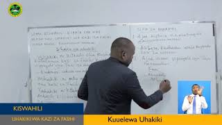 DARASA ONLINE: S02 EPISODE 31 [FORM IV] KISWAHILI - KUUELEWA UHAKIKI