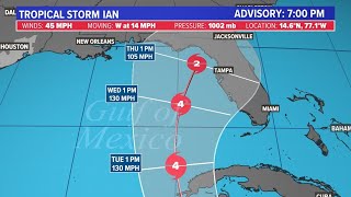 Tropical Storm Ian update: Cone shifts west with rapid intensification expected | Recorded 7pm 9\/24