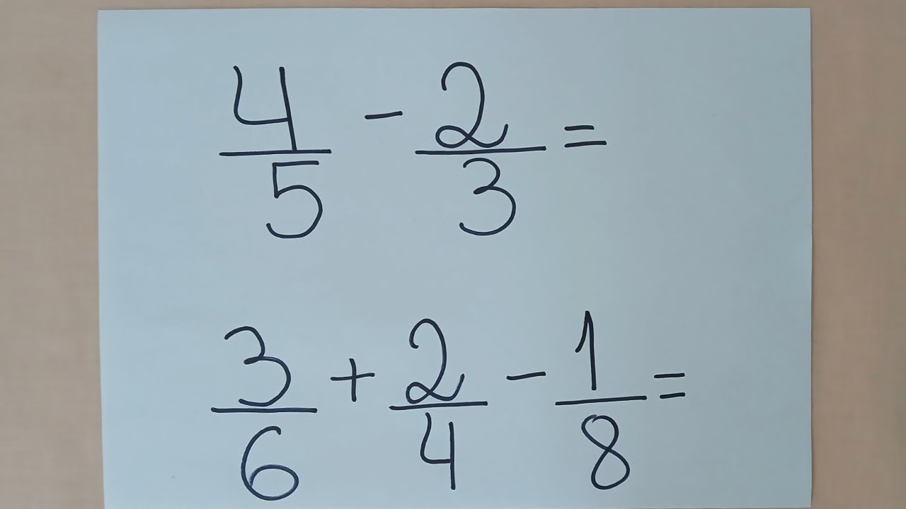 Fração - Adição e Subtração de Frações com Denominadores diferentes ...