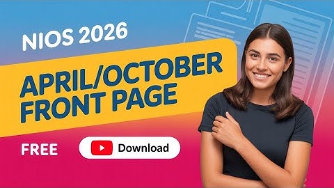 NIOS TMA Front Page 2026 | NIOS TMA Front Page Kaise Banaye NIOS Assignment Front Page Design #nios