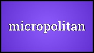Micropolitan Meaning