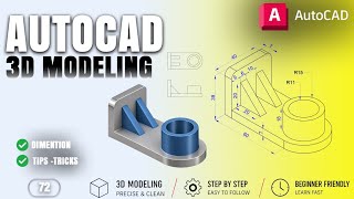AUTOCAD 3D basic modeling for  mechanical practice work #72 #autocad #rkmahato  #rkmahato_07 