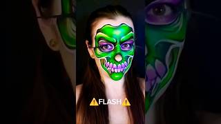 Blacklight 💀 ib: @Ulianka #facepaint #blacklight #skullmakeup #neon #halloweenmakeup #fyp