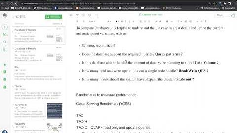Discussion around Database Internals
