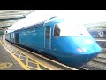The LSL Class 43 (HST) BLUE PULLMAN Nos.43058+43047 was leaves from P4 at Carlisle Citadel Station.
