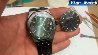 Royal Oak 15500 Ultimate Mod: DP Aftermarket Dial + Engraved Movement + Deep High-Gloss Bezel