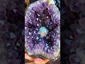 Hidden Fire Opal Found Inside a Stunning Purple Amethyst Geode 💜✨ #cryatals #amethyst #gold #opal