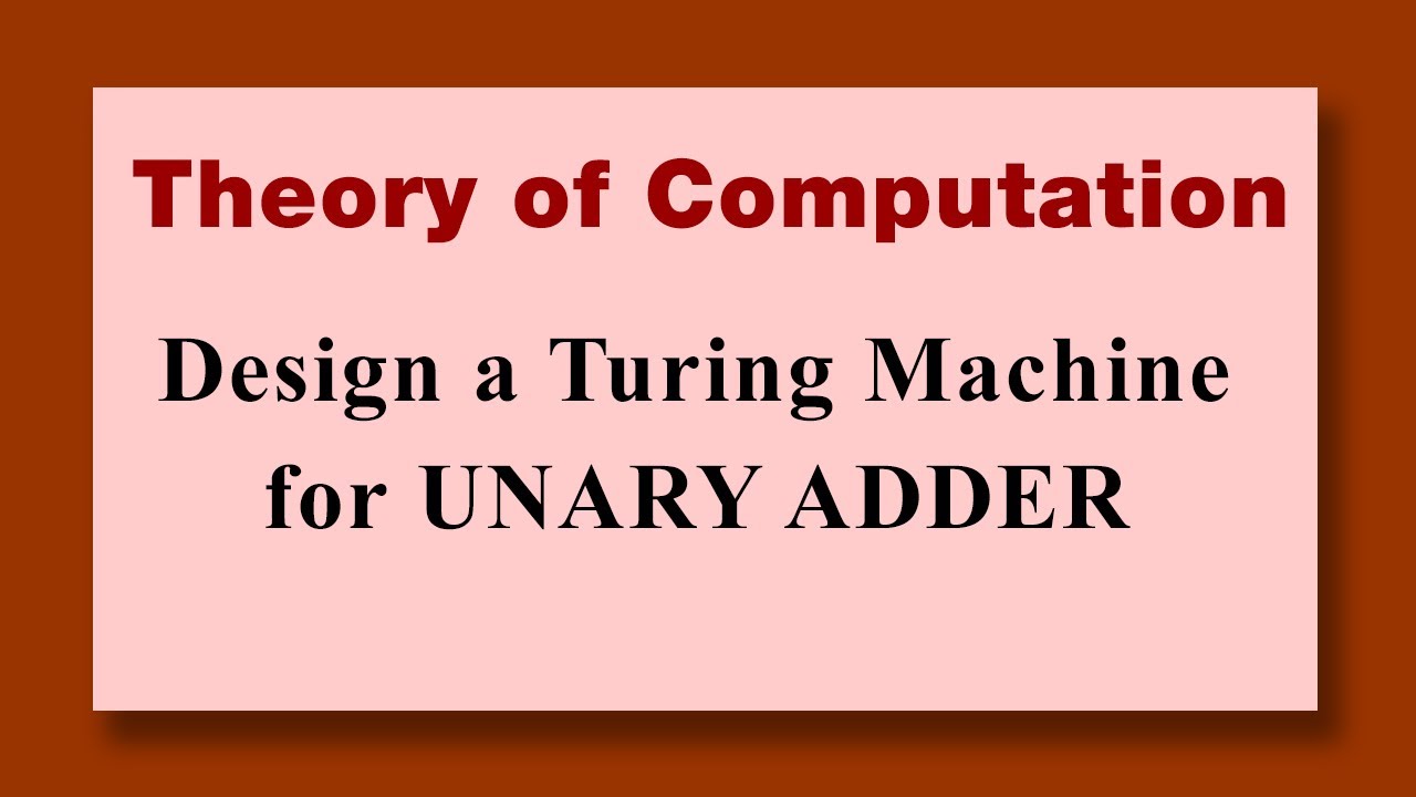 Unary adder Design a turing machine Theory of computation - YouTube