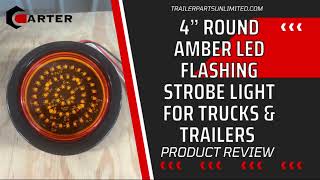4” Round Amber LED Flashing Strobe Light for Trucks & Trailers - Trailer Parts Unlimited