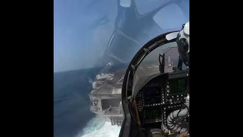 Cockpit view of  F-35 landing on USS Nimitz