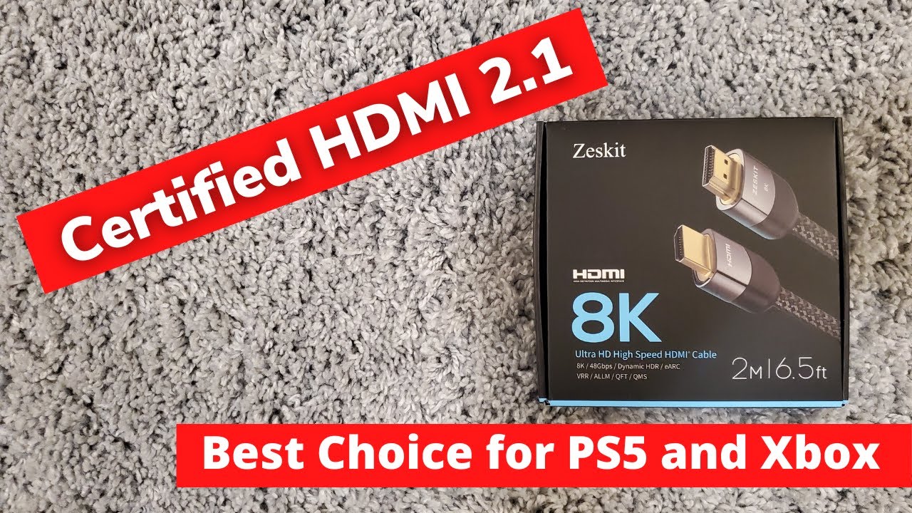 Câble HDMI 2.1 Ultra High Speed - Plaqué Or - Prise en charge PS5 et Xbox  Series X - 2