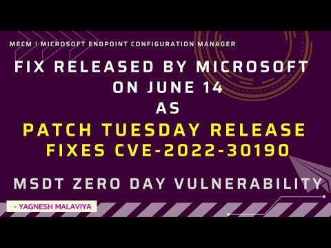FIX released by Microsoft as PATCH TUESDAY with KB for CVE-2022-30190.