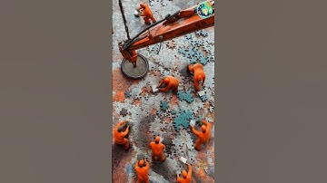 Puzzle Piece Placement Orange-Clad Workers Assemble a Giant Intricate Picture 🧩 #shorts #tiny