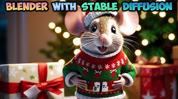 Blender with Stable Diffusion XL Tutorial - Christmas mouse - img2img