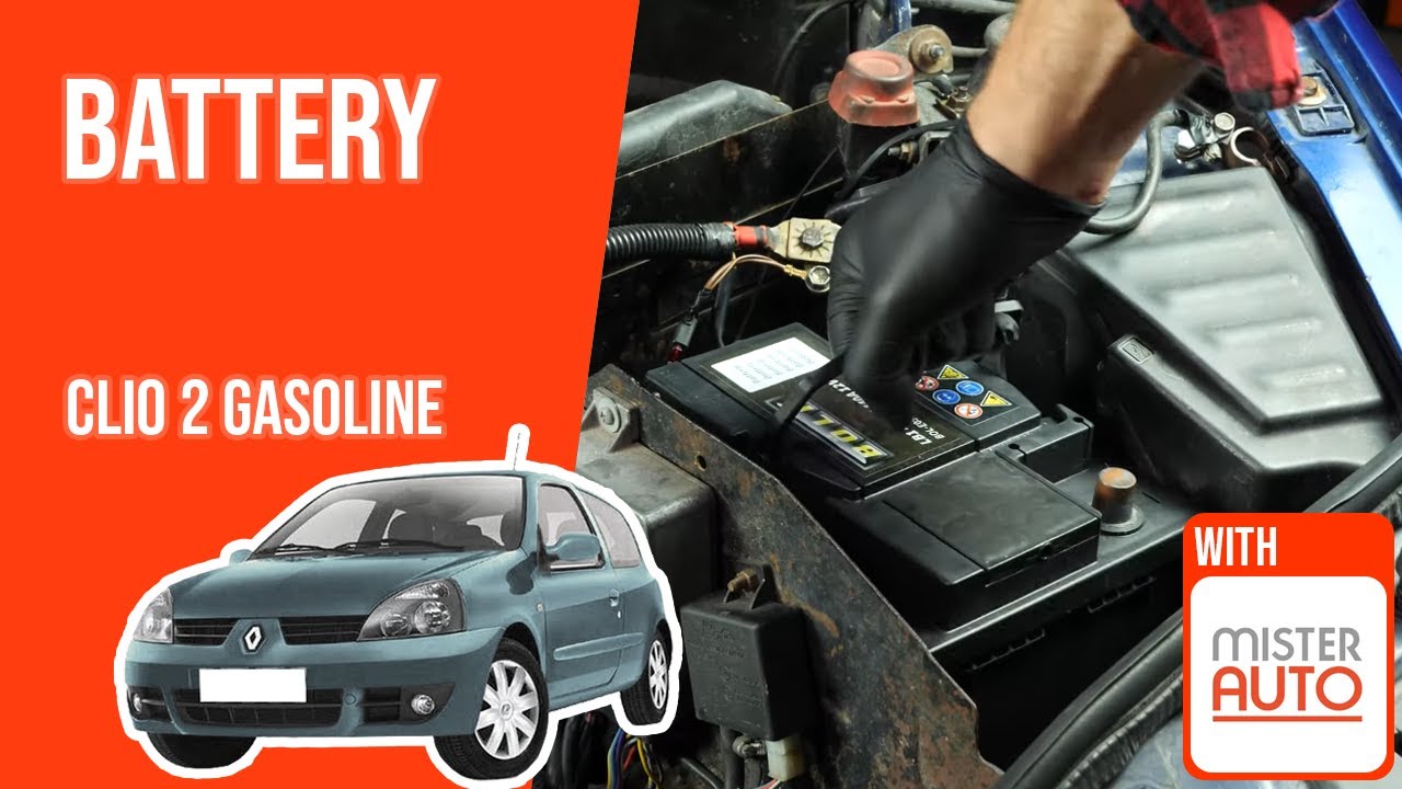 How to replace the car battery Clio mk2 1.2i 🔋 YouTube