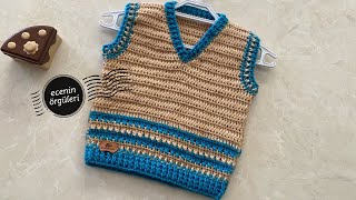 Easy Crochet Sweater for Chıldren and Adults /Tığ işi Süveter Kazak / Unisex Kazak / 3 ay için