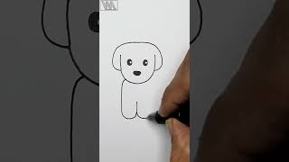 How To Draw a Cute Puppy 🐶 || Very Easy Puppy Drawing Tutorial || #drawing #video #tutorial #shorts