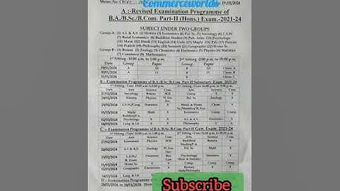 magadh University Revised examination programme of B.A/B.sc/B.com. part-2 (Hons.) exam.-2021-24