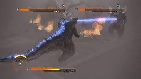 Godzilla PS4 Online Battles: Godzilla 2014 vs SpaceGodzilla vs Mecha King Ghidorah (They teamed)