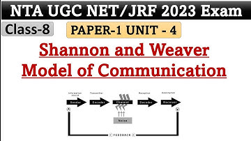 Class-8 l Shannon and Weaver Model of Communication l PAPER-1 UGC NET Exam l Education Achievers