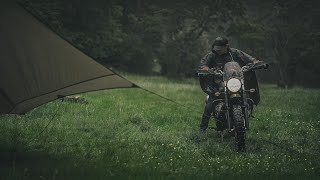 Solo Motorcycle Camping on a very UNEXPECTED HEAVY RAIN | Triumph Street Scrambler | ASMR